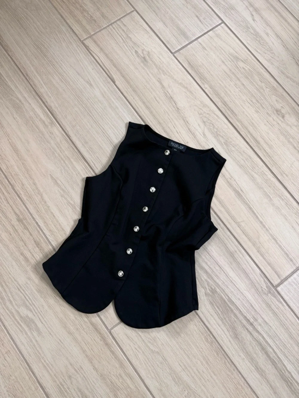 Rachel Zoe Black Tailored Button Vest Womens Size M Sleeveless - Picture 1 of 4
